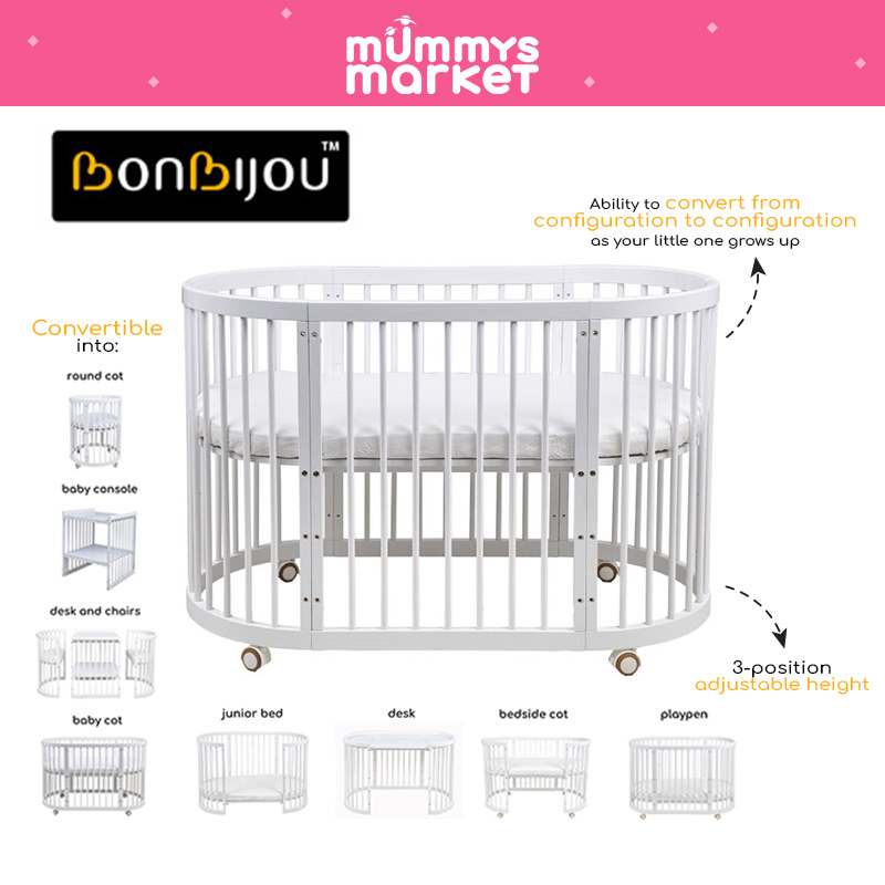 Bonbijou Doozy 7-in-1 Convertible Baby Cot